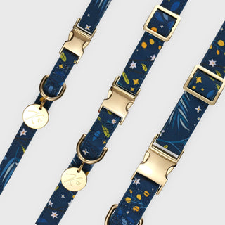 Knala Green Foliage dog collar product view on white background