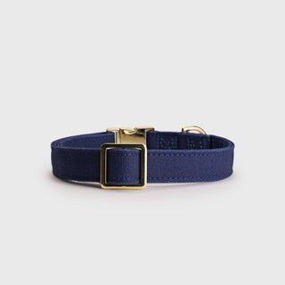 Knala Midnight Blue dog collar in Medium back view on a white background.