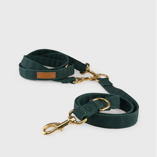 Knala Forest Green dog multipurpose lead front view on a white background.