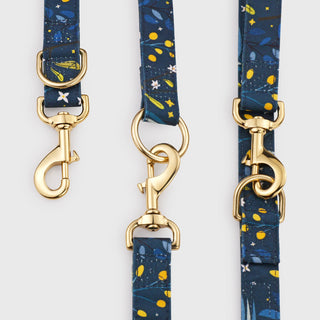 Knala Green Foliage dog multipurpose lead hardware close-up on white background