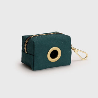 Knala Forest Green dog waste bag holder back view on a white background.