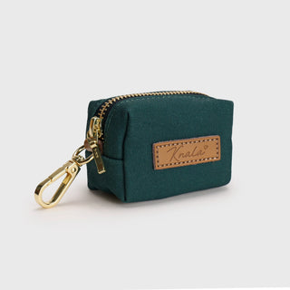 Knala Forest Green dog waste bag holder front view on a white background.