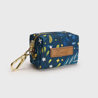 Knala Green Foliage dog waste bag holder front view on a white background.