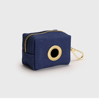 Knala Midnight Blue dog waste bag holder back view on a white background.