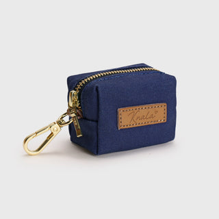Knala Midnight Blue dog waste bag holder front view on a white background.